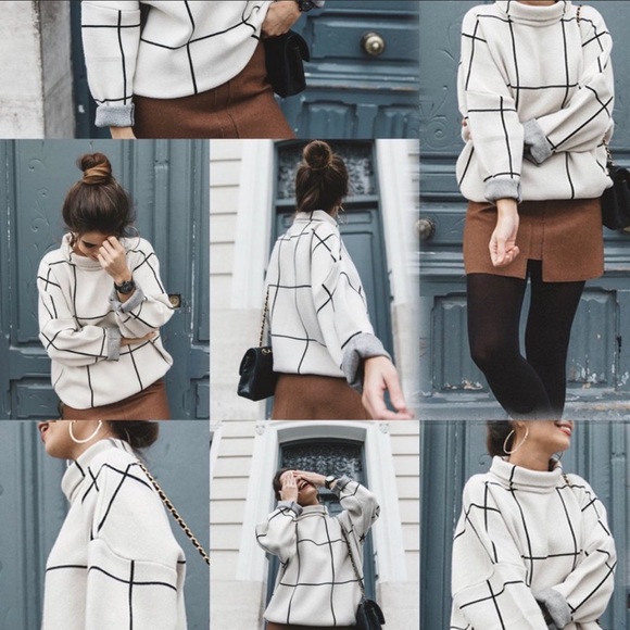 Grid Turtleneck Sweater - Picture 3 of 5